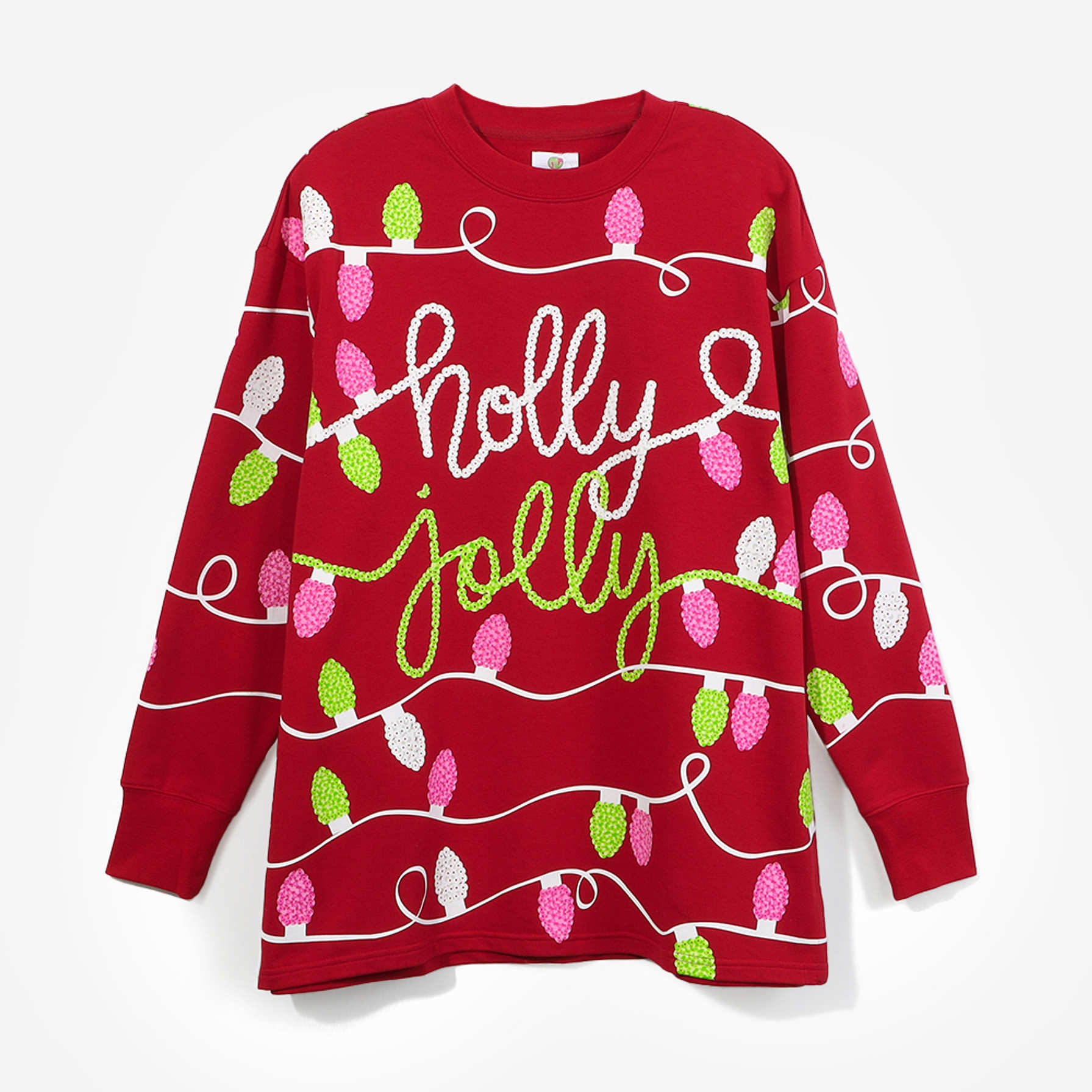 HOLLY JOLLY Embroidered Round Neck Sweatshirt main image 1