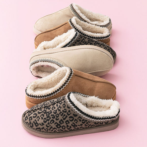 hickory leopard print and light tan moccasins