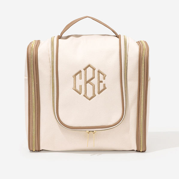 Monogrammed Hanging Toiletry Bag ivory