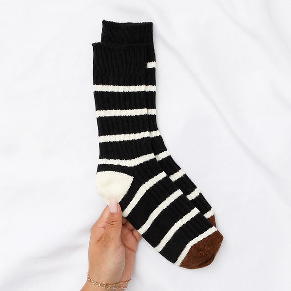 black white and brown harvest socks