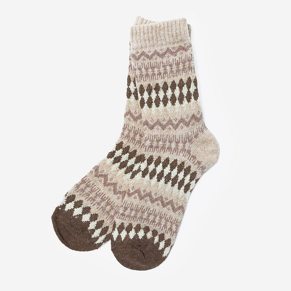 harvest socks in ivory and tan