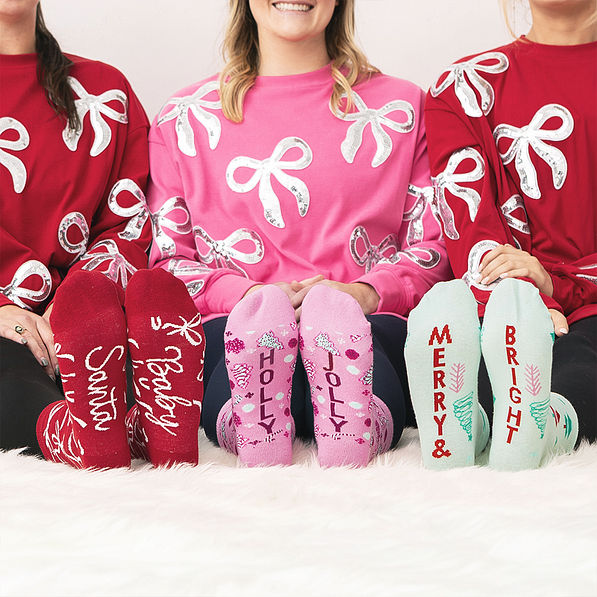 red bows fun and frosted mint wonderland sock bottoms