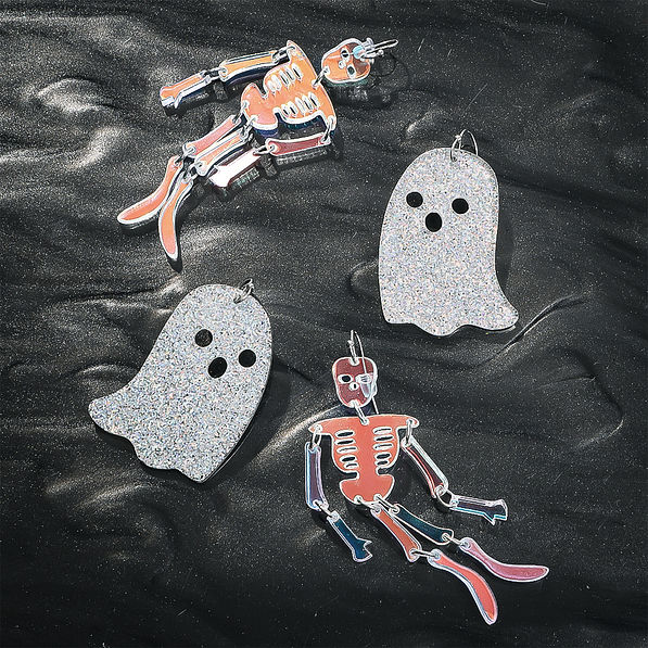 Skeleton and Ghost Earrings