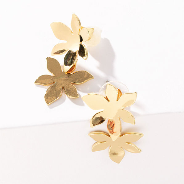 Studio style double flower earrings