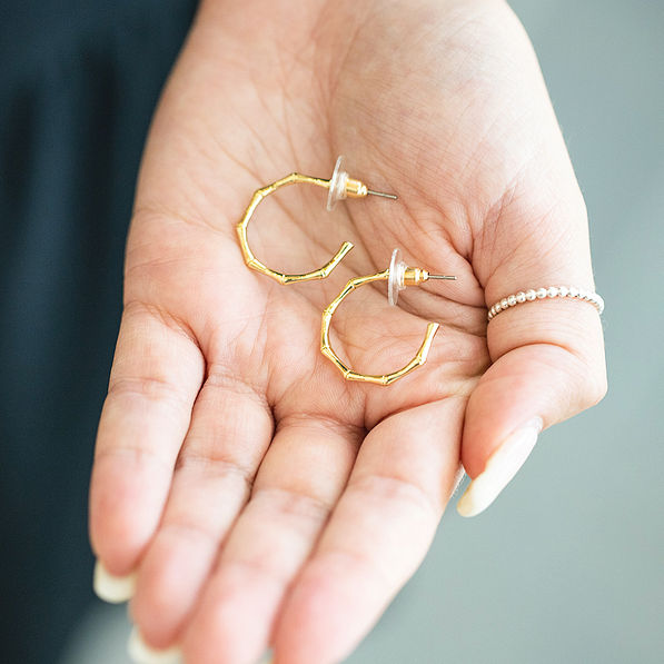 bamboo hoops in hand