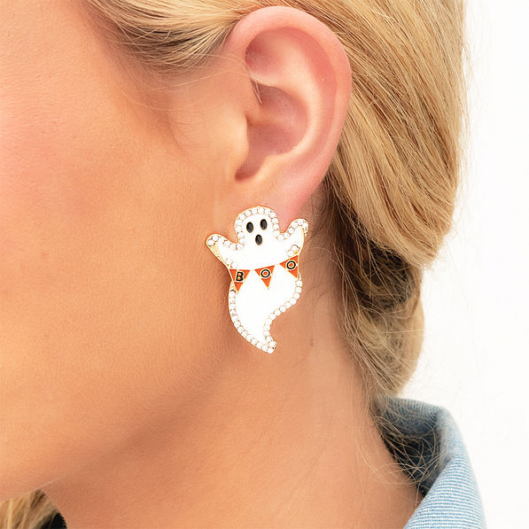 ghost earrings in ear