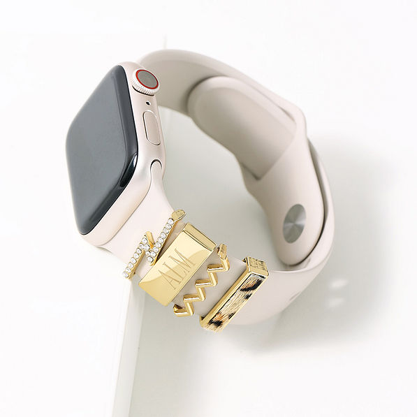 gold smart apple watch charms on band
