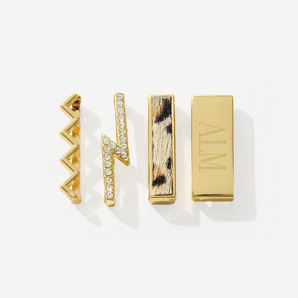 Monogrammed Smart Watch Charm Set in Gold