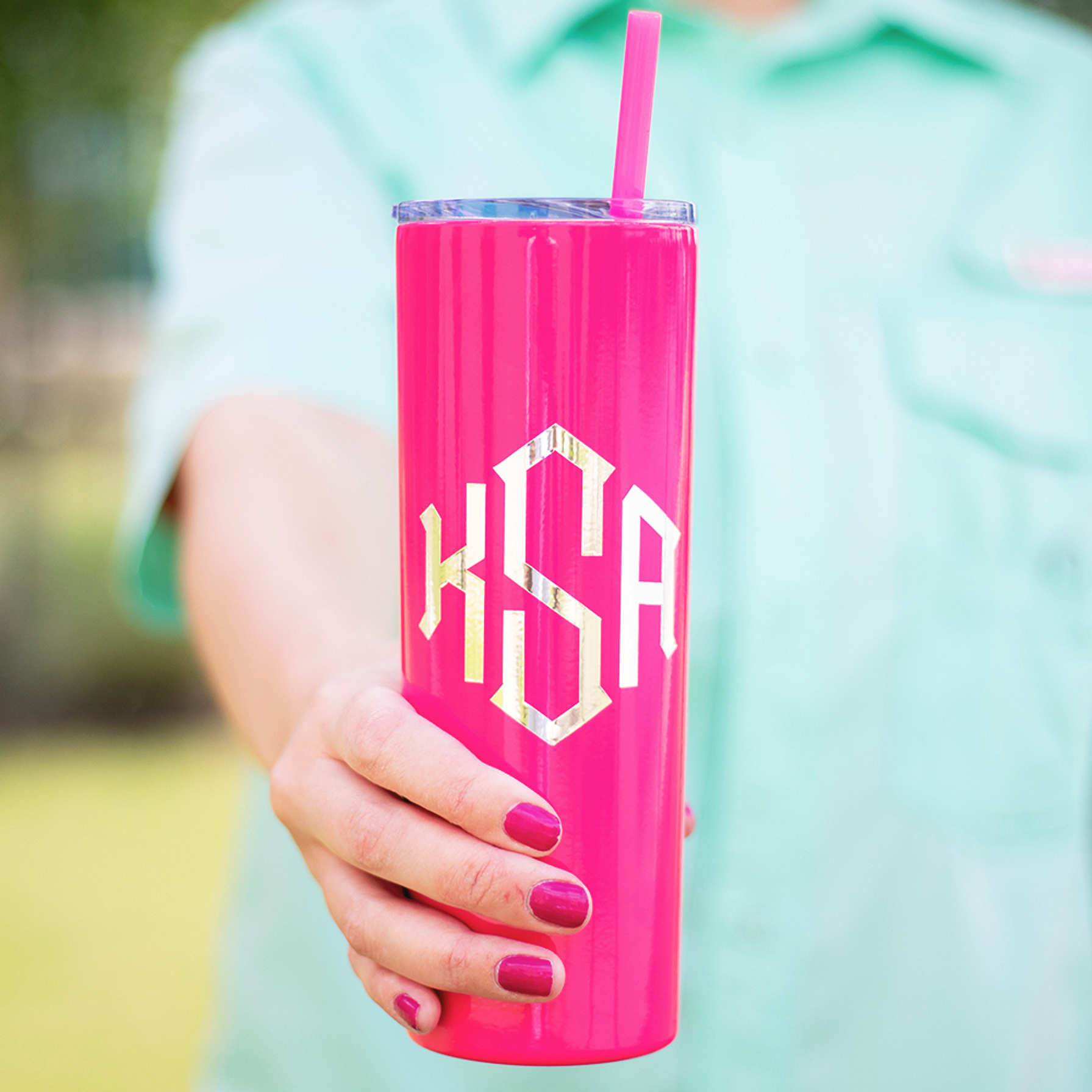 Monogrammed Skinny Stainless Steel Tumbler 20 Oz 