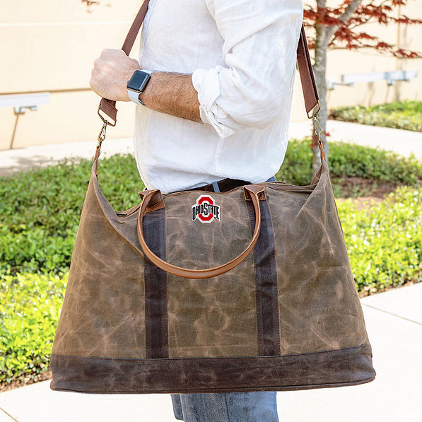 Waxed Canvas Weekender with Ohio State Logo