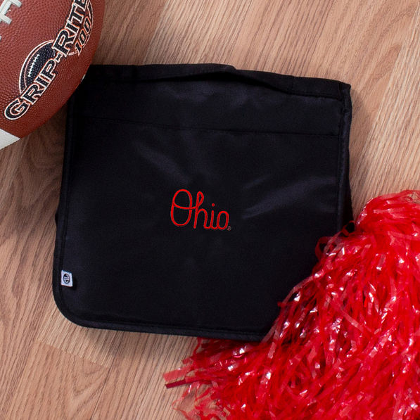 Ohio State Buckeyes packable hanging travel case with sports items