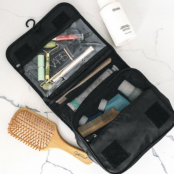 Black Ohio State Packable Hanging Case on Sink