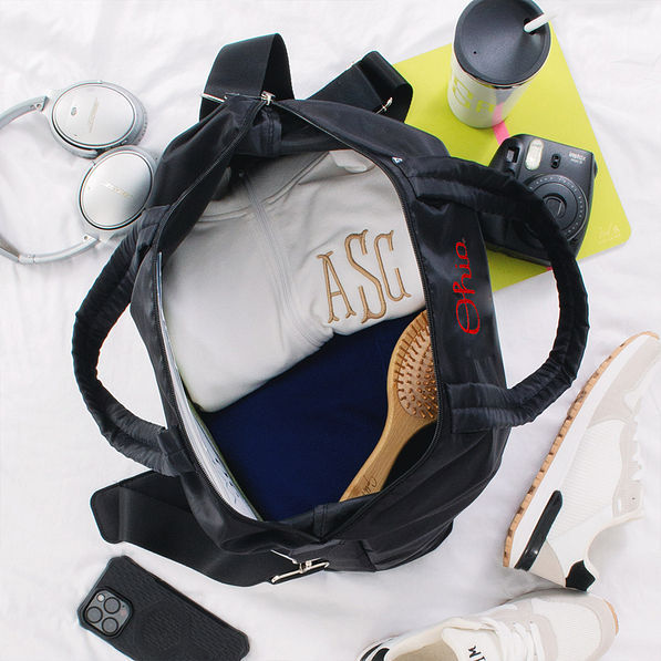 Inside of Ohio State Black Expandable Travel Bag