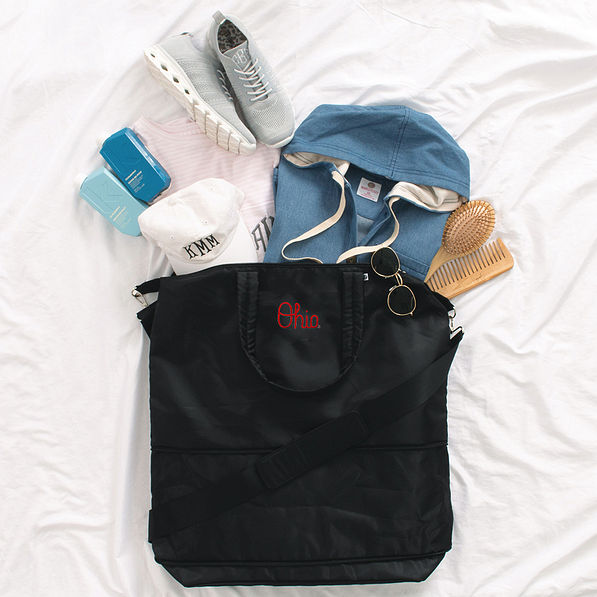 Ohio State Black Expandable Travel Bag on Sheet