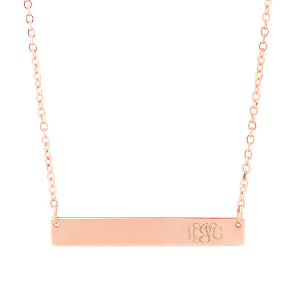 rose gold personalized bar necklace