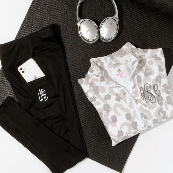 black legging flat lay