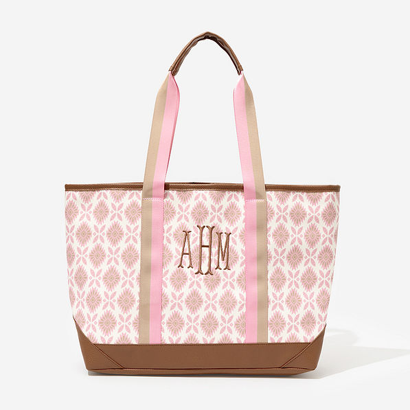 Personalized Tote Bag in Blush Mosaic