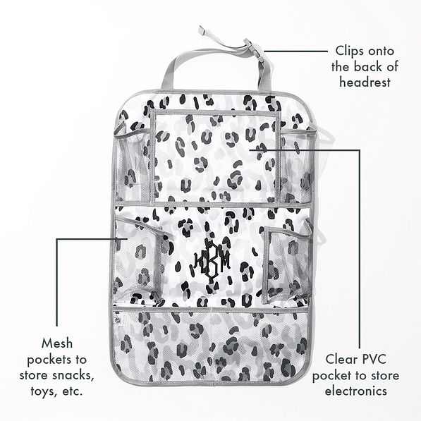 black sassy spots seat organizer infographic