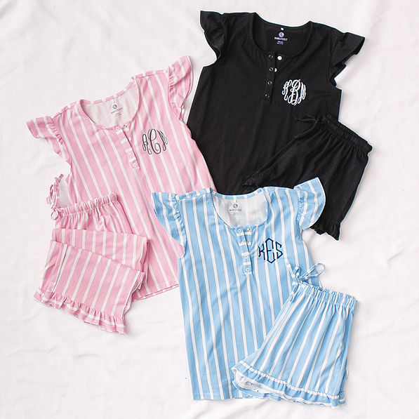 Monogrammed Ruffle Pajamas