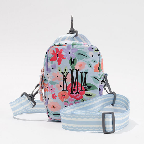 French Floral Monogrammed Travel Crossbody