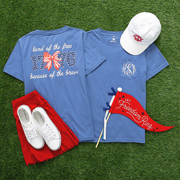 light navy america t shirt flatlay