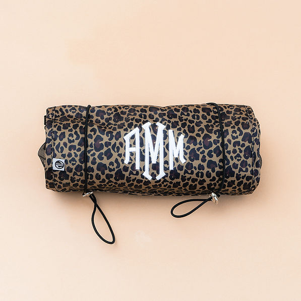 Monogrammed Toiletry Kit in Leopard Print