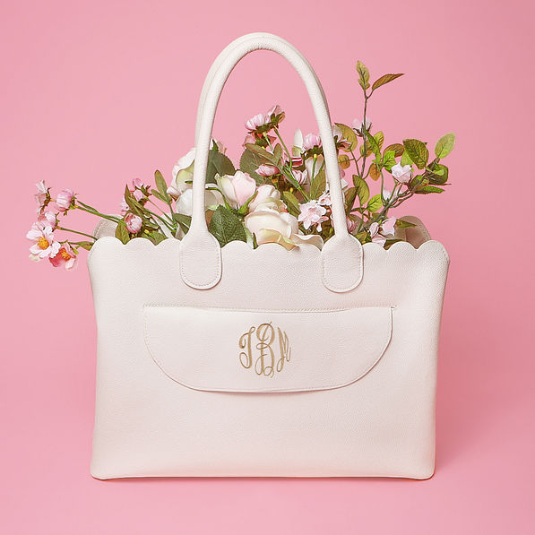 Bone Essential Work Tote with flowers