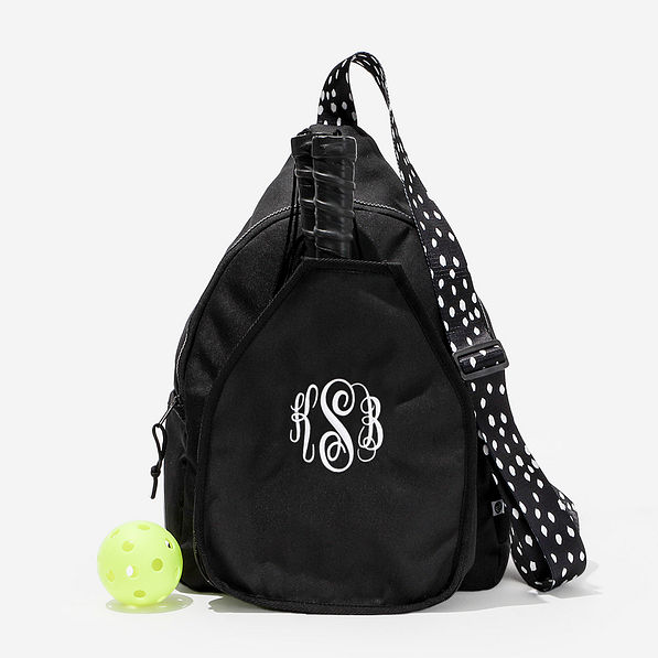 Personalized Pickleball Bag in Black Dottie