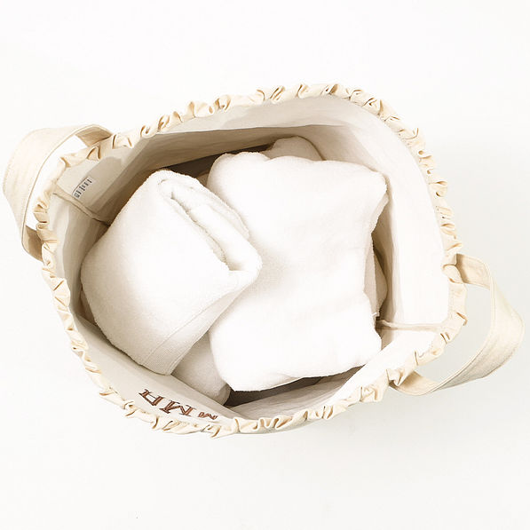 ivory storage basket inside shot