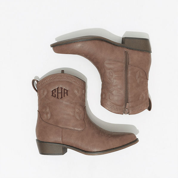 brown cowboy boots - studio shot