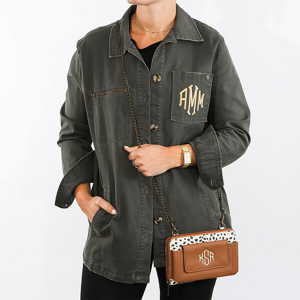 chain crossbody strap on wallet across shoulder