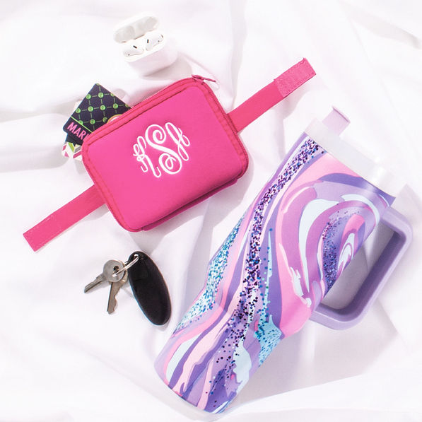 Monogrammed AirPod Case Keychain - Marleylilly