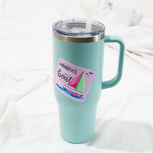 sticker on tumbler