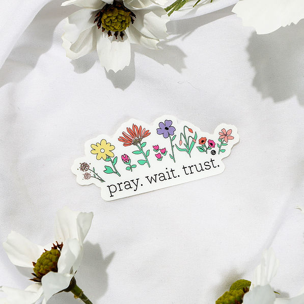 pray. wait. trust. sticker