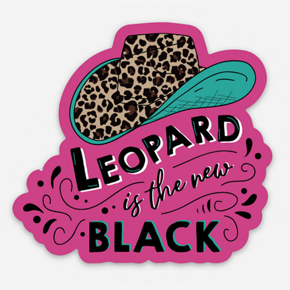 Leopard is the New Black Cowboy Sticker