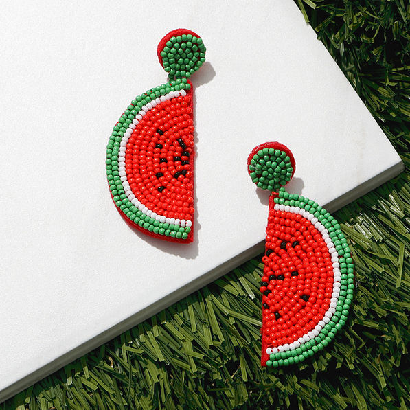 Watermelon Earrings in Nature