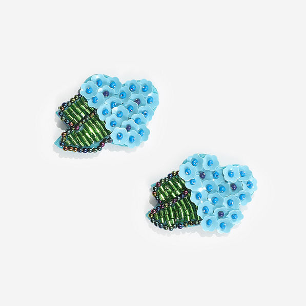 Hydrangea Earrings in Blue