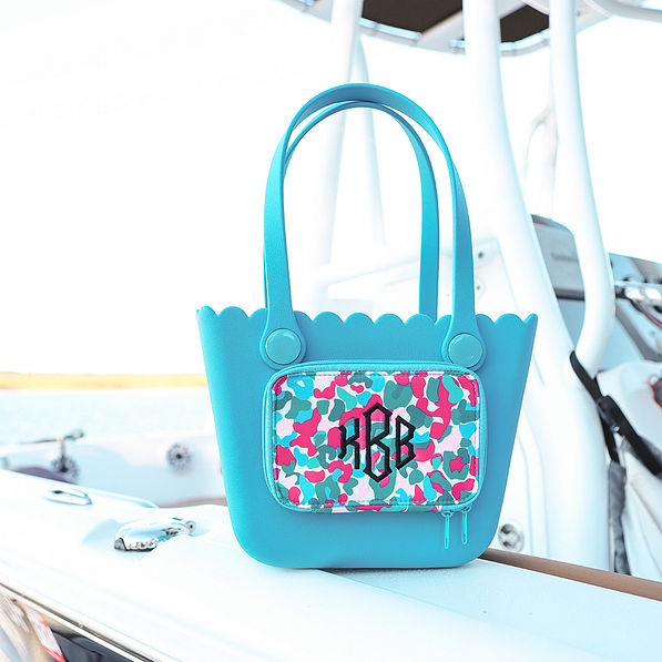 leopard confetti mini waterproof beach bag on boat