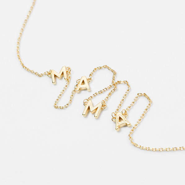 Mama Letter Necklace in gold