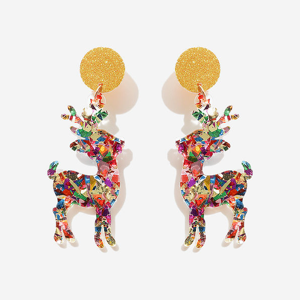 A01524: Antique gold finish resin reindeer table piece,17in main image 0