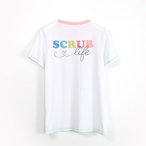 back view monogrammed nurse t-shirt in ringer style