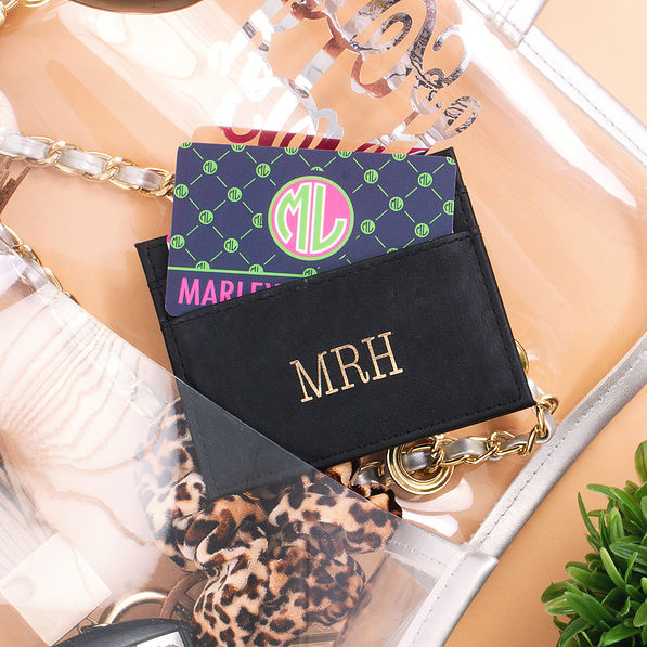 monogrammed microleather credit card case