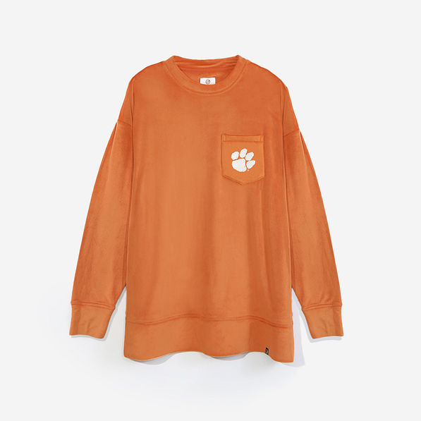 clemson softspun sweatshirt in pumpkin