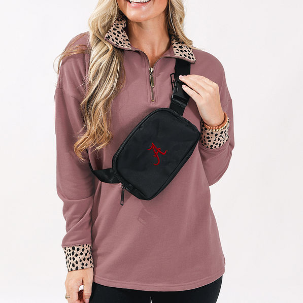 Simply Southern Sherpa Belt Bag for Women in Black