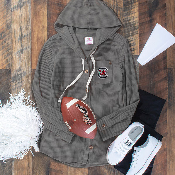 South Carolina Gamecocks Waffle Shacket OOTD