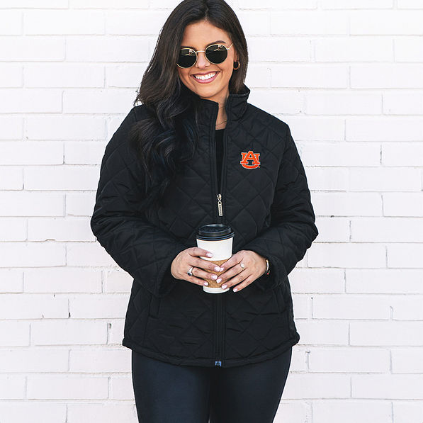auburn tigers puffer jacket in black on megan