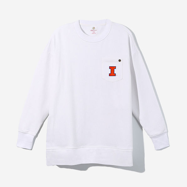 Illinois Fighting Illini Crewneck Sweatshirt in White