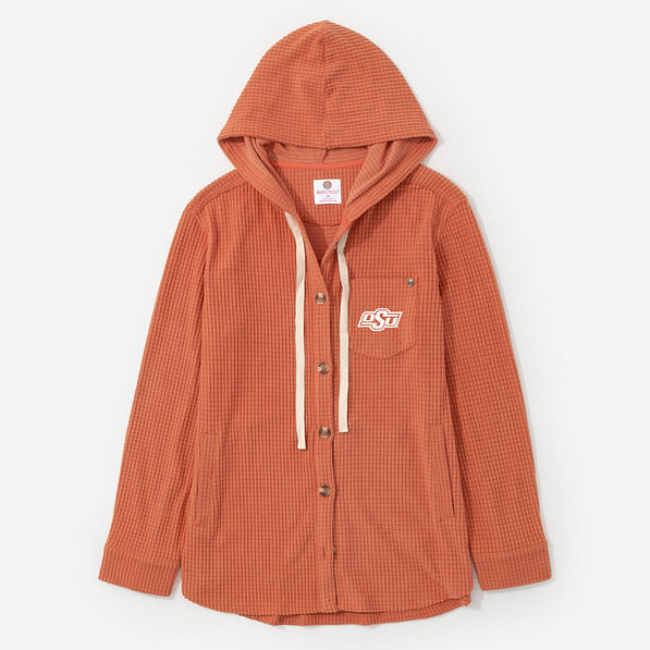 oklahoma state cowboys waffle shacket