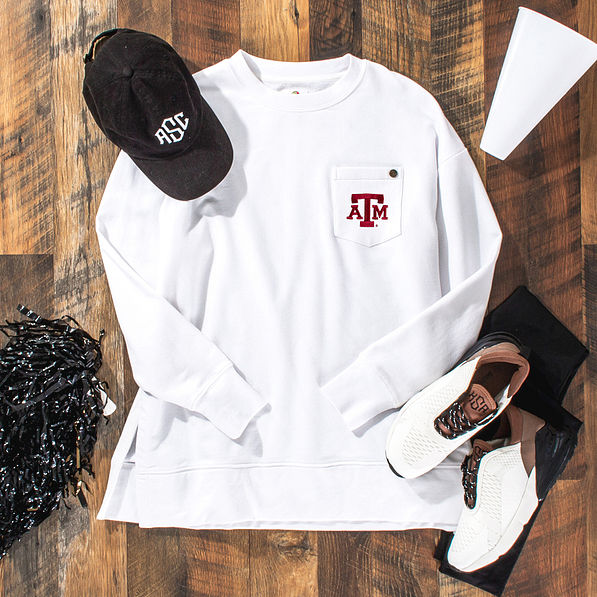 texas a&m crewneck sweatshirt ootd