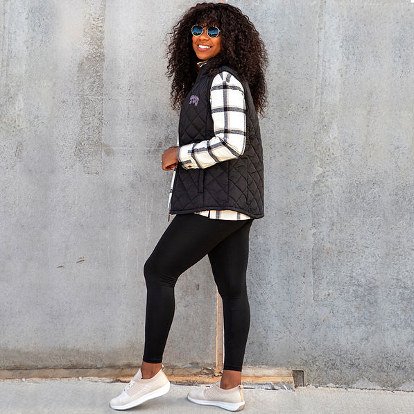 side of tcu puffer vest